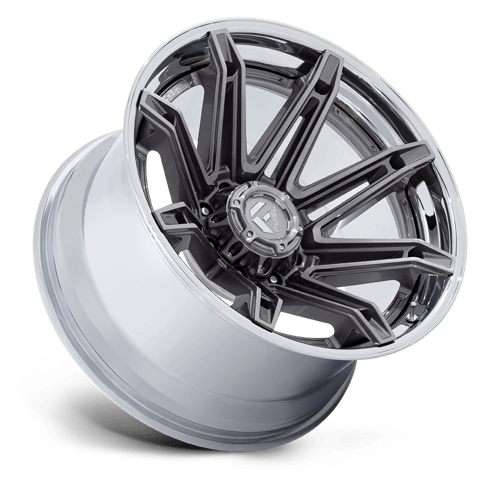 22X10 Fuel 1PC FC401 BRAWL 6X5.5 -18MM PLATINUM WITH CHROME LIP