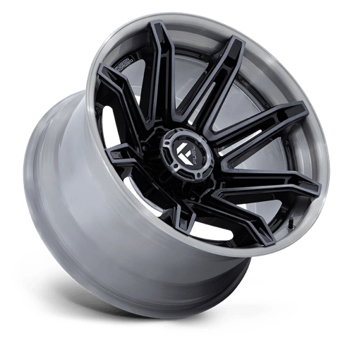 24X12 Fuel 1PC FC401 BRAWL 8X180 -44MM GLOSS BLACK WITH BRUSHED GRAY TINT FACE & LIP