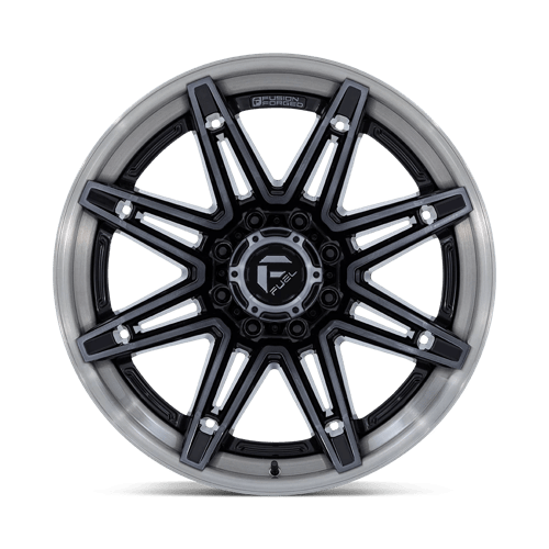 24X12 Fuel 1PC FC401 BRAWL 6X5.5 -44MM GLOSS BLACK WITH BRUSHED GRAY TINT FACE & LIP