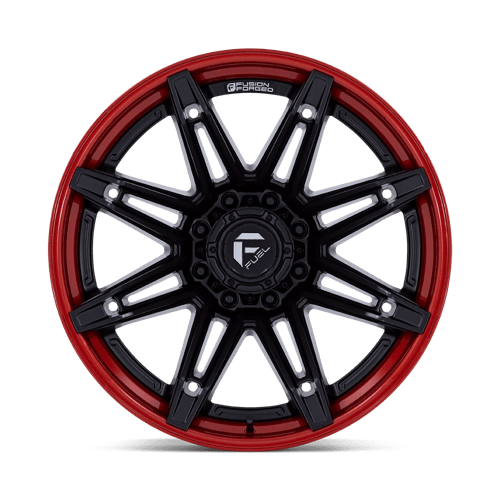 20X10 Fuel 1PC FC401 BRAWL 8X170 -18MM MATTE BLACK WITH CANDY RED LIP