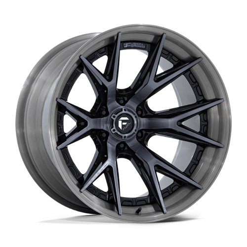 24X12 Fuel 1PC FC402 CATALYST 6X5.5 -44MM GLOSS BLACK WITH BRUSHED GRAY TINT FACE & LIP