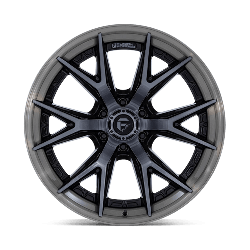 24X12 Fuel 1PC FC402 CATALYST 6X5.5 -44MM GLOSS BLACK WITH BRUSHED GRAY TINT FACE & LIP