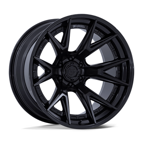 22X12 Fuel 1PC FC402 CATALYST 6X5.5 -44MM MATTE BLACK WITH GLOSS BLACK LIP