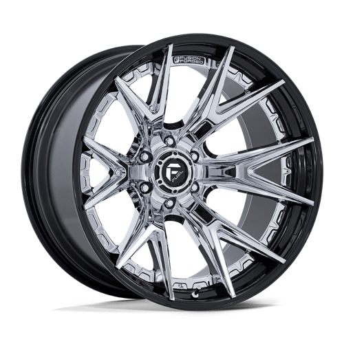 22X12 Fuel 1PC FC402 CATALYST 6X5.5 -44MM CHROME WITH GLOSS BLACK LIP