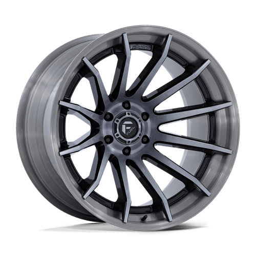 20X10 Fuel 1PC FC403 BURN 5X5.0 -18MM GLOSS BLACK WITH BRUSHED GRAY TINT FACE & LIP