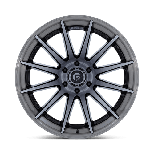 20X10 Fuel 1PC FC403 BURN 5X5.0 -18MM GLOSS BLACK WITH BRUSHED GRAY TINT FACE & LIP