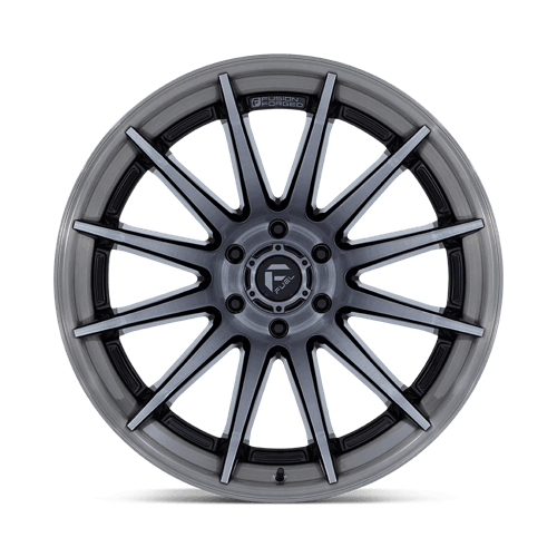 22X10 Fuel 1PC FC403 BURN 6X5.5 -18MM GLOSS BLACK WITH BRUSHED GRAY TINT FACE & LIP