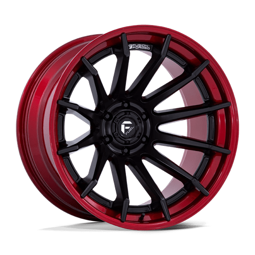 20X10 Fuel 1PC FC403 BURN 6X5.5 -18MM MATTE BLACK WITH CANDY RED LIP