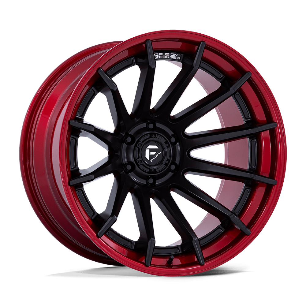 22X12 Fuel 1PC FC403 BURN 6X5.5 -44MM MATTE BLACK WITH CANDY RED LIP