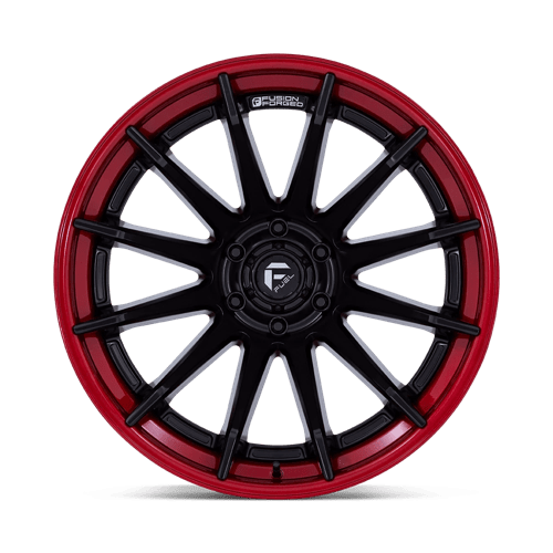 24X12 Fuel 1PC FC403 BURN 6X135 -44MM MATTE BLACK WITH CANDY RED LIP