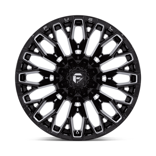 22X12 Fuel 1PC FC865 STRIKE 8X180 -44MM GLOSS BLACK MILLED