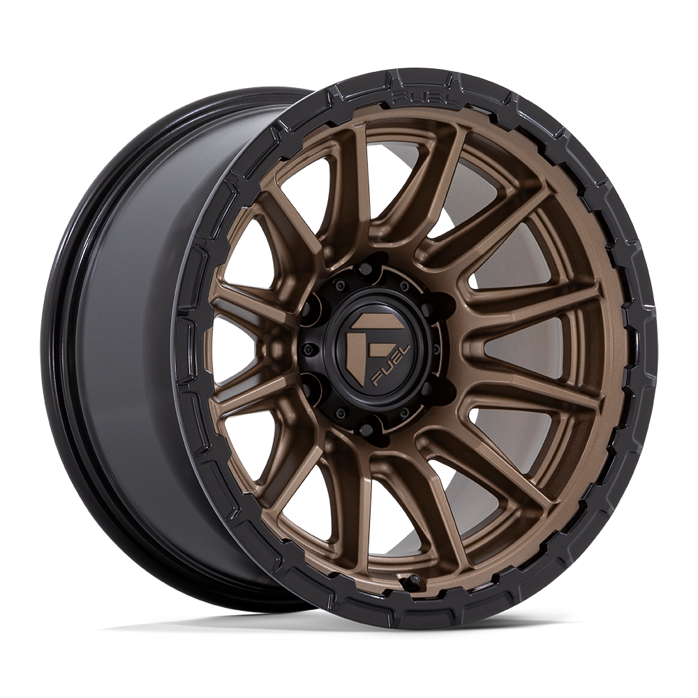 17X9 Fuel 1PC FC866 PISTON 5X5.0 -12MM MATTE BRONZE W/ GLOSS BLACK LIP