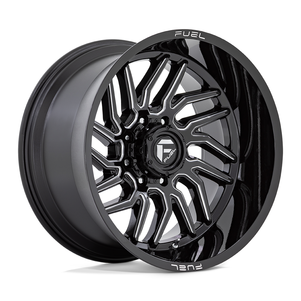 24X12 Fuel 1PC D807 HURRICANE 6X5.5 -44MM GLOSS BLACK MILLED