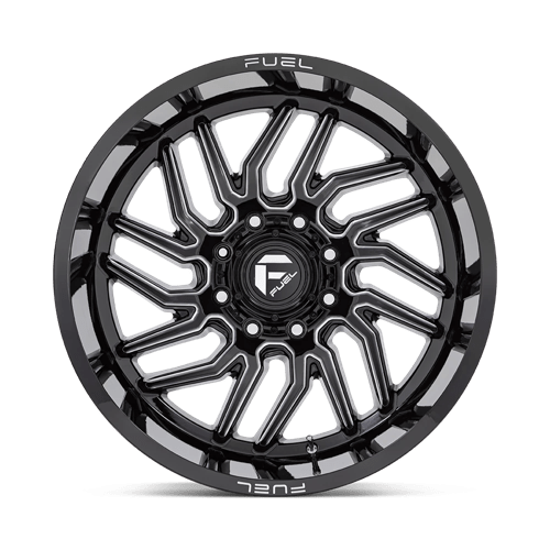 24X12 Fuel 1PC D807 HURRICANE 6X5.5 -44MM GLOSS BLACK MILLED