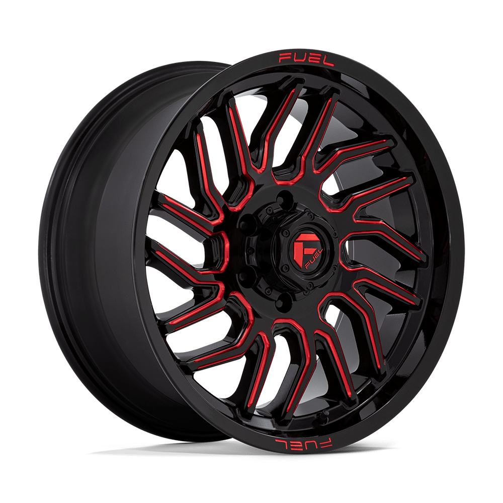 20X9 Fuel 1PC D808 HURRICANE 6X135 20MM GLOSS BLACK MILLED RED TINT