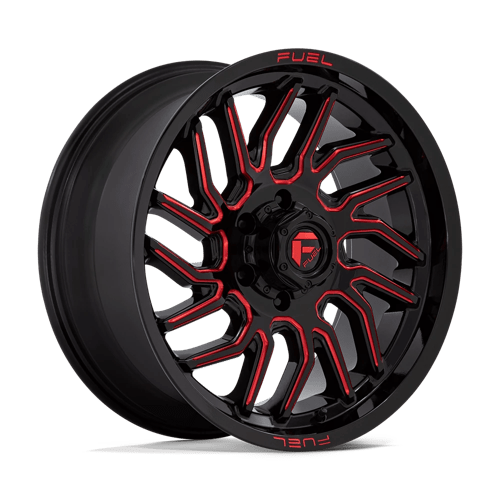 20X9 Fuel 1PC D808 HURRICANE 6X135 20MM GLOSS BLACK MILLED RED TINT