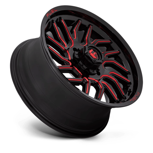 20X9 Fuel 1PC D808 HURRICANE 6X135 20MM GLOSS BLACK MILLED RED TINT