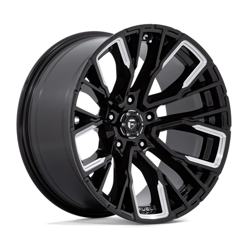 20X10 Fuel 1PC D849 REBAR 5X5.0 -18MM GLOSS BLACK MILLED