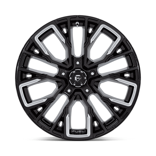 20X10 Fuel 1PC D849 REBAR 5X5.0 -18MM GLOSS BLACK MILLED