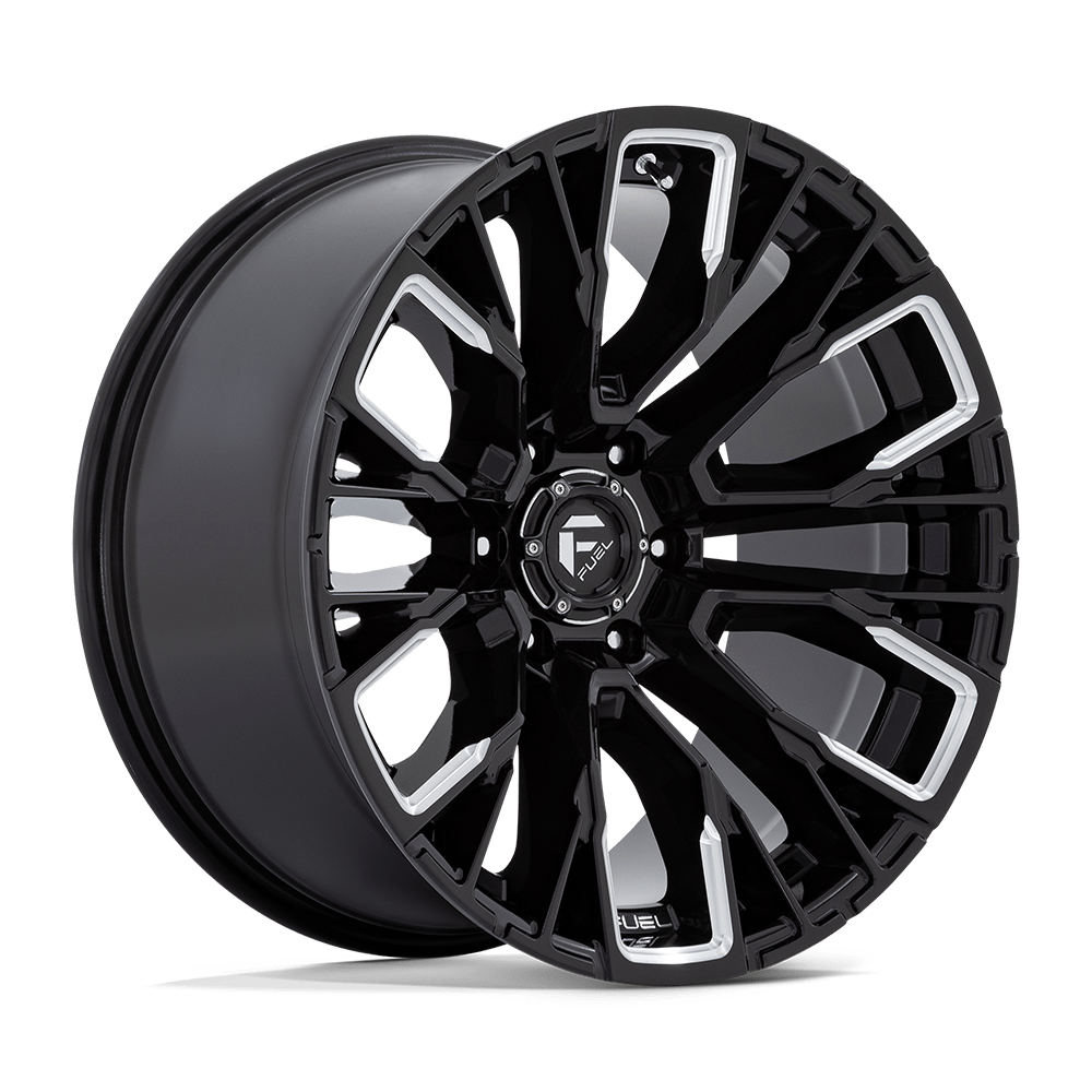 20X10 Fuel 1PC D849 REBAR 6X135 -18MM GLOSS BLACK MILLED