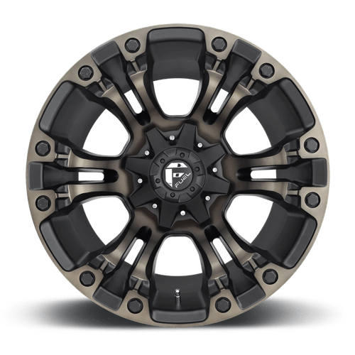 17X9 Fuel 1PC D569 VAPOR 5X4.5/5.0 1MM MATTE BLACK DOUBLE DARK TINT