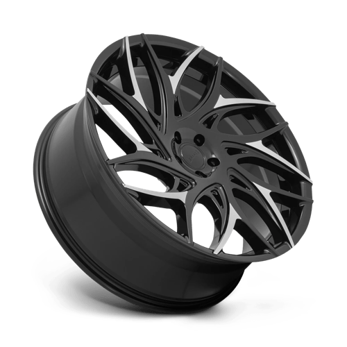 26X10 DUB 1PC S259 G.O.A.T. 5X5.0 10MM GLOSS BLACK WITH MACHINED SPOKES