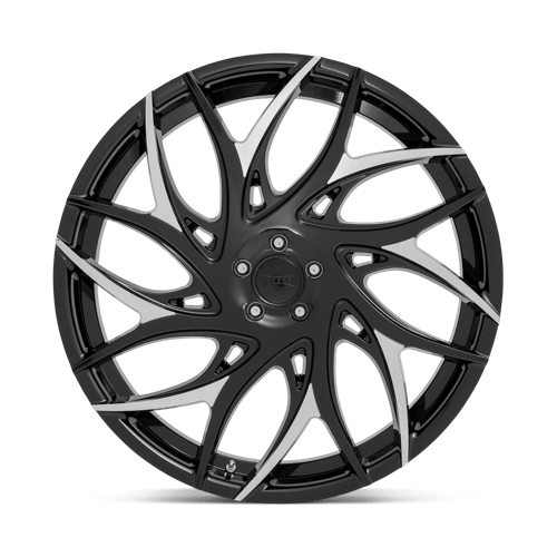 26X10 DUB 1PC S259 G.O.A.T. 6X5.5 25MM GLOSS BLACK WITH MACHINED SPOKES