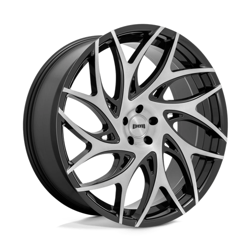 26X10 DUB 1PC S260 G.O.A.T. 6X5.5 25MM BRUSHED FACE WITH GLOSS BLACK DARK TINT SPOKES