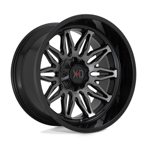 22X12 XD XD859 GUNNER 5X5.0/5.5 -44MM GLOSS BLACK MACHINED WITH GRAY TINT