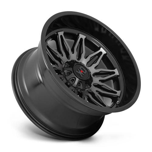 22X10 XD XD859 GUNNER 5X5.0/5.5 -18MM GLOSS BLACK MACHINED WITH GRAY TINT