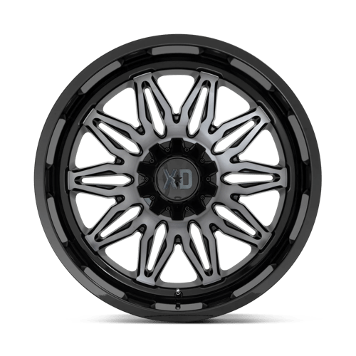 22X10 XD XD859 GUNNER 5X5.0/5.5 -18MM GLOSS BLACK MACHINED WITH GRAY TINT