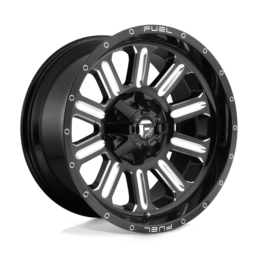 20X10 Fuel 1PC D620 HARDLINE 8X6.5 -18MM GLOSS BLACK MILLED