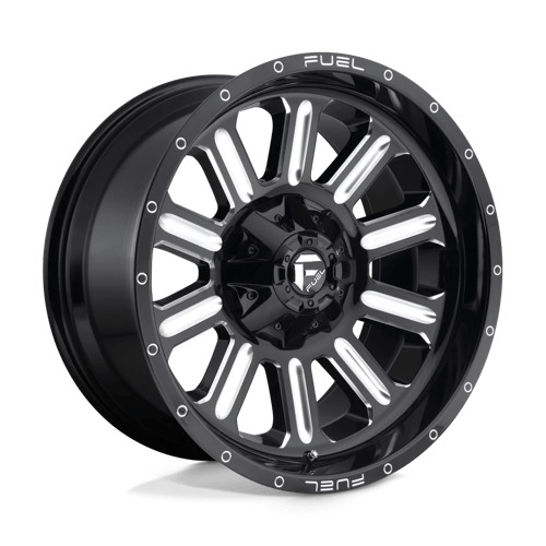 20X10 Fuel 1PC D620 HARDLINE 8X6.5 -18MM GLOSS BLACK MILLED