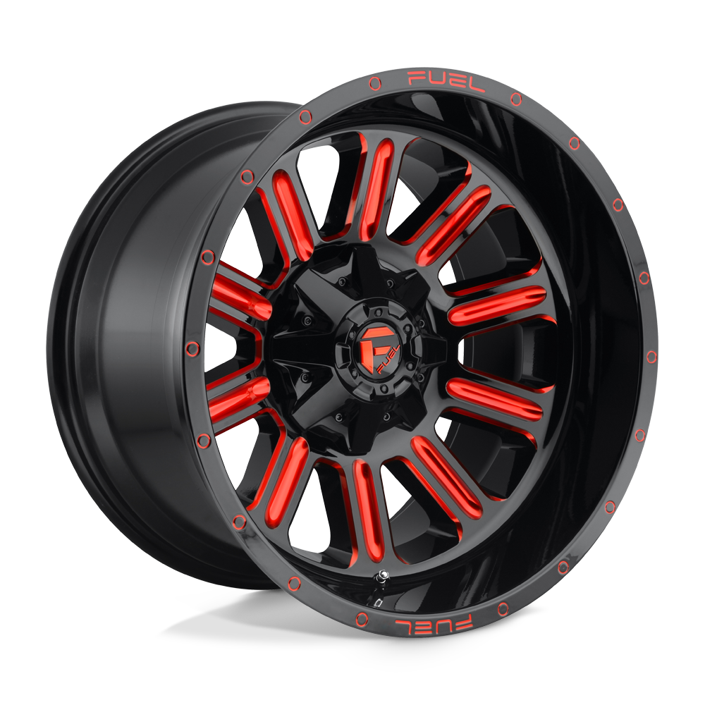 20X9 Fuel 1PC D621 HARDLINE 8X170 1MM GLOSS BLACK RED TINTED CLEAR