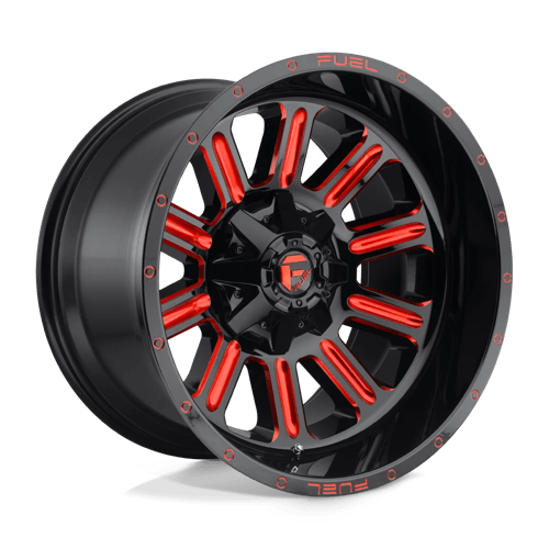 20X9 Fuel 1PC D621 HARDLINE 8X170 1MM GLOSS BLACK RED TINTED CLEAR