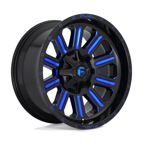 20X9 Fuel 1PC D646 HARDLINE 6X135/5.5 20MM GLOSS BLACK BLUE TINTED CLEAR