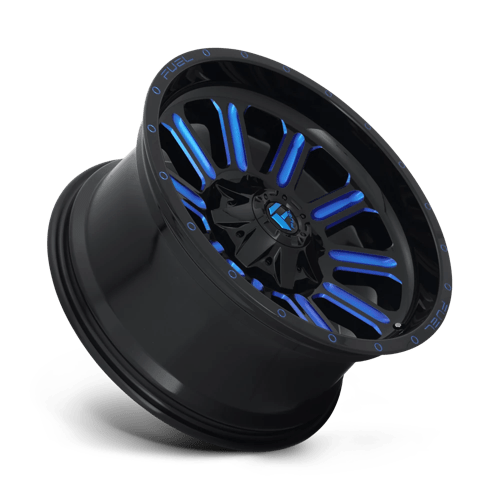 20X10 Fuel 1PC D646 HARDLINE 6X135/5.5 -19MM GLOSS BLACK BLUE TINTED CLEAR