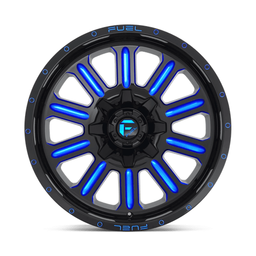 18X9 Fuel 1PC D646 HARDLINE 5X4.5/5.0 -12MM GLOSS BLACK BLUE TINTED CLEAR