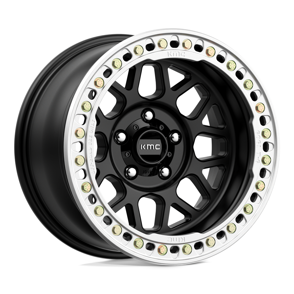 18X9 KMC KM235 GRENADE CRAWL BEADLOCK 8X6.5 -24MM SATIN BLACK