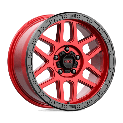 18X9 KMC KM544 MESA 5X5.0 18MM CANDY RED WITH BLACK LIP