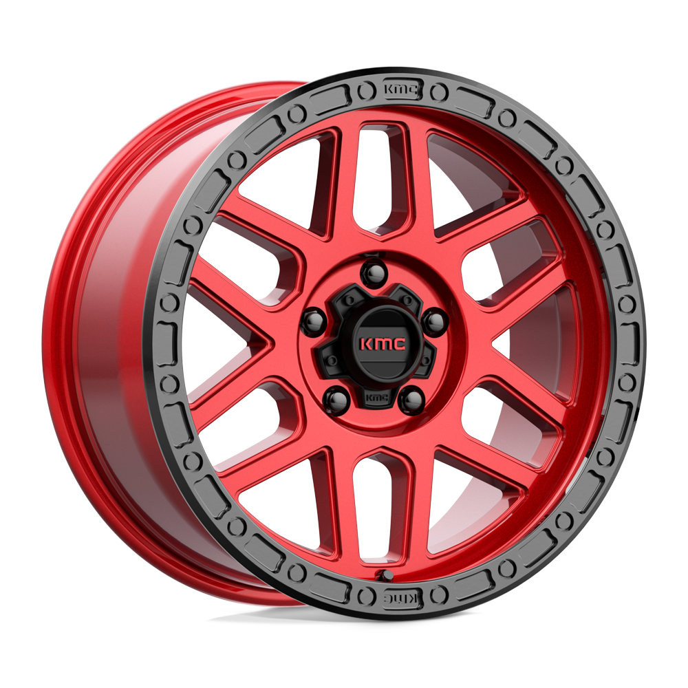 18X9 KMC KM544 MESA 5X5.0 18MM CANDY RED WITH BLACK LIP