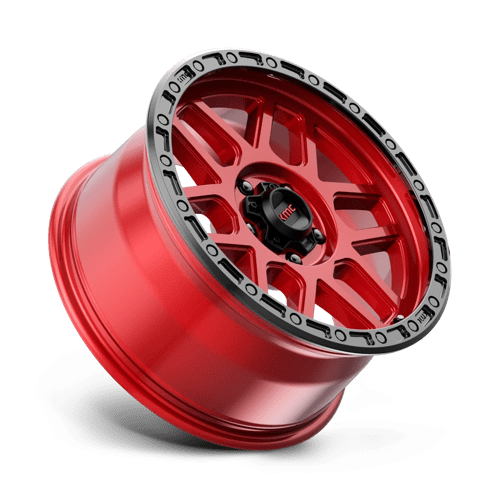 18X9 KMC KM544 MESA 5X5.0 18MM CANDY RED WITH BLACK LIP