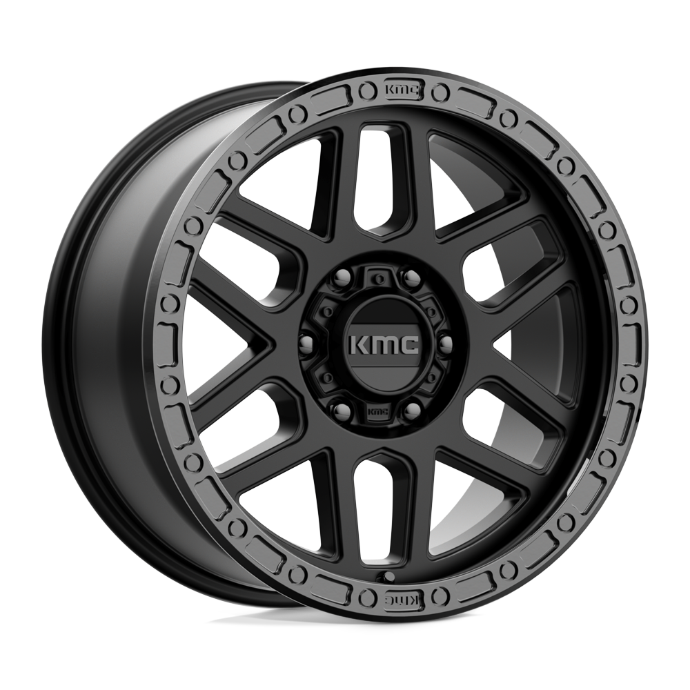 18X9 KMC KM544 MESA 6X5.5 18MM SATIN BLACK WITH GLOSS BLACK LIP