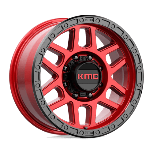 18X9 KMC KM544 MESA 8X180 18MM CANDY RED WITH BLACK LIP