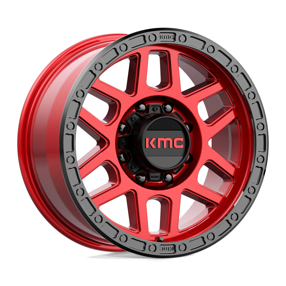 18X9 KMC KM544 MESA 8X180 18MM CANDY RED WITH BLACK LIP