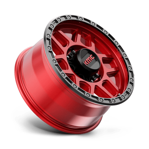 18X9 KMC KM544 MESA 8X180 18MM CANDY RED WITH BLACK LIP