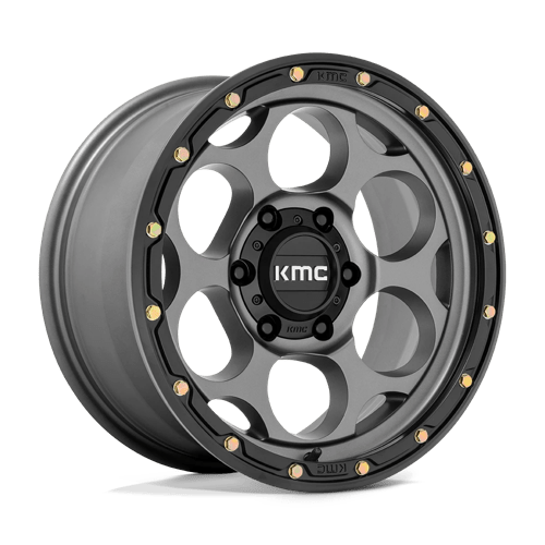 18X8.5 KMC KM541 DIRTY HARRY 5X5.0 18MM SATIN GRAY WITH BLACK LIP