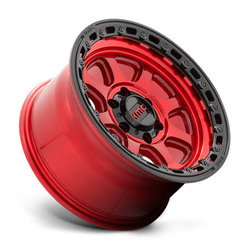 18X9 KMC KM548 CHASE 8X6.5 18MM CANDY RED WITH BLACK LIP