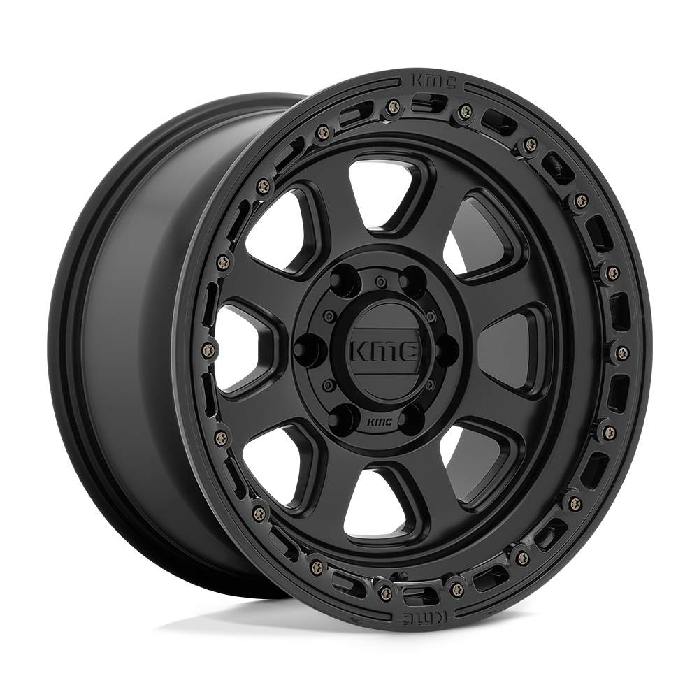 18X9 KMC KM548 CHASE 8X180 18MM SATIN BLACK WITH GLOSS BLACK LIP