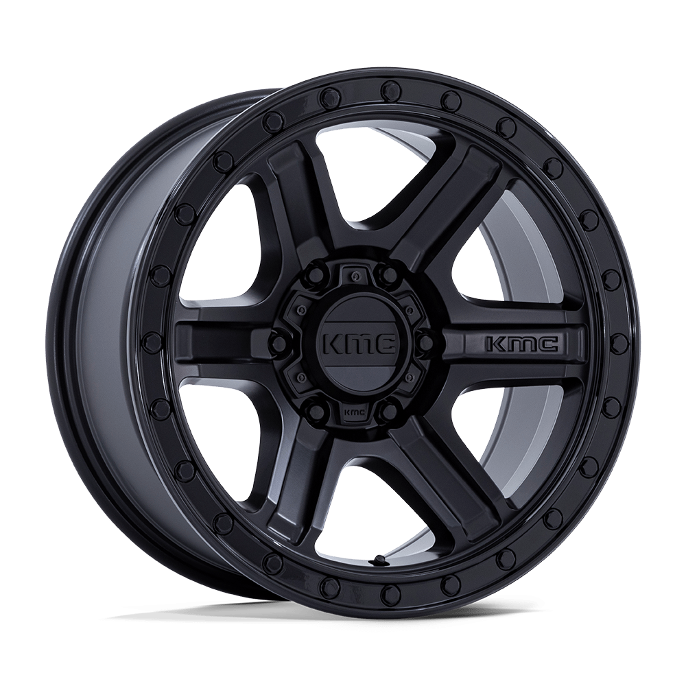 18X9 KMC KM551 OUTRUN 6X5.5 18MM MATTE BLACK WITH GLOSS BLACK LIP